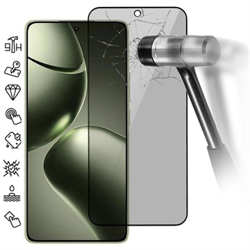 Xiaomi 14T/14T Pro Yksityisyyttä Suojaava Täysin Peittävä Panssarilasi - 9H - Musta Reuna