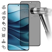 Xiaomi Redmi Note 14 Yksityisyyttä Suojaava Täysin Peittävä Panssarilasi - 9H - Musta Reuna
