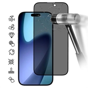 iPhone 17 Pro Yksityisyyttä Suojaava Täysin Peittävä Panssarilasi - 9H - Musta Reuna