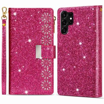 Starlight Series Samsung Galaxy S23 Ultra 5G Lompakkokotelo - Rosa