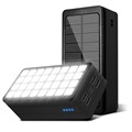 Psooo PS-900 Aurinkovirtapankki LED-Valolla - 50000mAh - Musta