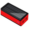 Psooo PS-900 Aurinkovirtapankki LED Valolla - 50000mAh - Punainen