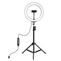 Puluz Tripod Jalusta & 10.2" Ring LED-Valo RGBW Toiminnolla