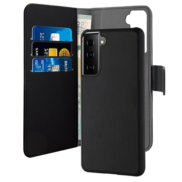 Puro 2-in-1 Magneettinen Samsung Galaxy S21 5G Lompakkokotelo - Musta