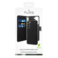 Puro 2-in-1 Samsung Galaxy S22+ 5G Magneettinen Lompakkokotelo - Musta