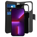 Puro 2-in-1 iPhone 14 Pro Magneettinen Lompakkokotelo - Musta