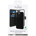 Puro 2-in-1 iPhone 14 Pro Magneettinen Lompakkokotelo - Musta