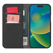 iPhone 15 Plus Puro 2-in-1 Magneettinen Lompakkokotelo - Musta