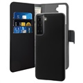 Puro 2-in-1 Samsung Galaxy S21 FE 5G Magneettinen Lompakkokotelo - Musta