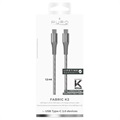 Puro Fabric K2 USB-C / USB-C Kaapeli - 1.2m - Avaruusharmaa