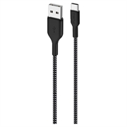 Puro Fabric erittäin luja USB-A / USB-C-kaapeli - 1,2 m, 30W