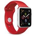 Puro Icon Apple Watch Series 7/SE/6/5/4/3/2/1 Silikoniranneke - 45mm/44mm/42mm - Punainen