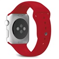 Puro Icon Apple Watch Series Ultra 2/Ultra/9/8/SE (2022)/7/SE/6/5/4/3/2/1 Silikoniranneke - 49mm/45mm/44mm/42mm - Punainen
