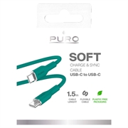 Puro Icon Soft USB-C / USB-C kaapeli - 1.5m - tummanvihreä