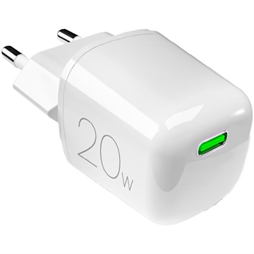 Puro MiniPro GaN USB-C seinälaturi - 20W - Valkoinen