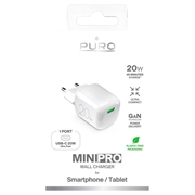 Puro MiniPro GaN USB-C seinälaturi - 20W - Valkoinen