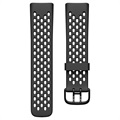 Puro Sport Plus Fitbit Charge 5 Silikoniranneke (Avoin pakkaus - Tyydyttävä) - Musta