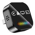 Q1A 4-in-1 langaton CarPlay/Android Auto -sovitin, AirPlay/Mirror Link - musta
