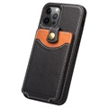 Qialino Business Style iPhone 12 Pro Max Nahkakotelo - Musta