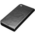 Qialino Classic iPhone 13 Pro Max Lompakkomallinen Nahkakotelo - Musta