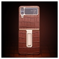 Qialino Croco Samsung Galaxy Z Flip4 Nahkapinnoitettu Suojakuori