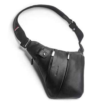 Qialino aitoa nahkaa Crossbody rintalaukku - musta