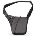 Qialino aitoa nahkaa Crossbody rintalaukku - musta