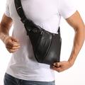 Qialino aitoa nahkaa Crossbody rintalaukku - musta