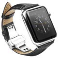 Apple Watch Series 7/SE/6/5/4/3/2/1 Qialino Nahkaranneke - 45mm/44mm/42mm - Musta