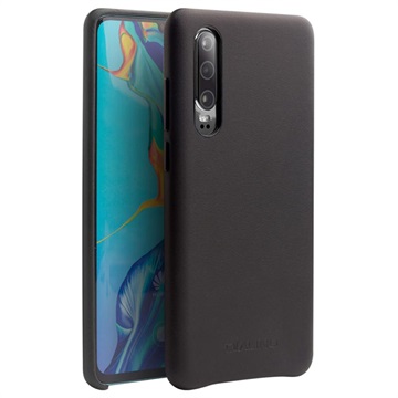 Qialino Premium Huawei P30 Nahkainen Suojakotelo - Musta