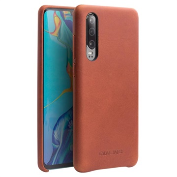 Qialino Premium Huawei P30 Nahkainen Suojakotelo - Ruskea