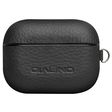 Qialino Premium AirPods Pro Nahkainen Suojakotelo - Musta