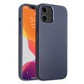 Qialino Premium iPhone 12 Mini Nahkainen Suojakotelo - Sininen