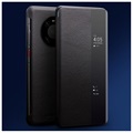 Qialino Smart View Huawei Mate 40 Pro Läppänahkakotelo - Musta