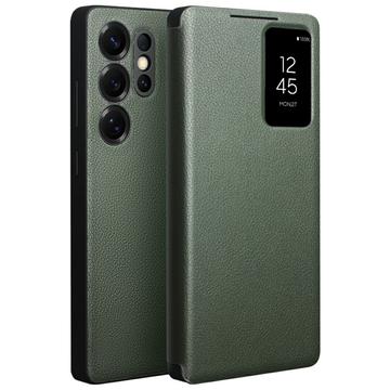 Samsung Galaxy S25 Ultra Qialino Smart View Läppänahkakotelo