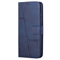 Samsung Galaxy A32 (4G) Quilted Sarja Lompakkokotelo Jalustalla - Sininen
