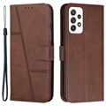 Samsung Galaxy A32 (4G) Quilted Sarja Lompakkokotelo Jalustalla - Ruskea