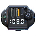 RGB Bluetooth FM Lähetin / Nopea Autolaturi ZTB-A10 - 20W - Musta