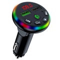 RGB LED Bluetooth FM-lähetin ja Autolaturi F13 2x USB:llä