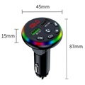 RGB LED Bluetooth FM-lähetin ja Autolaturi F13 2x USB:llä