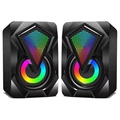 RGB Stereo Pelikaiuttimet X2 - 2x3W - Musta