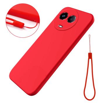 Realme 11/11x Nestemäinen Silikoni Suojakuori - Punainen
