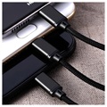 Remax Gition 3-in-1 USB-kaapeli - Lightning, Type-C, MicroUSB - Musta