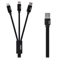 Remax Kerolla 3-in-1 microUSB / Lightning / USB-C Kaapeli