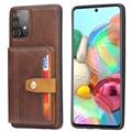 Samsung Galaxy A53 5G Retro Style Kotelo Lompakolla - Ruskea