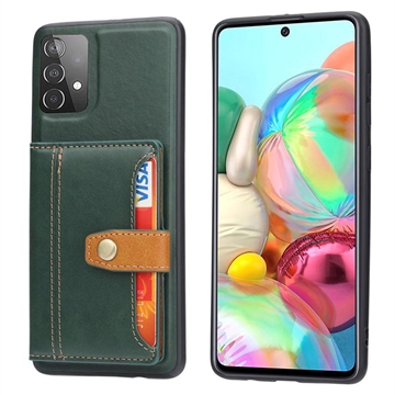 Samsung Galaxy A53 5G Retro Style Kotelo Lompakolla - Vihreä