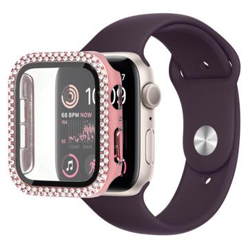 Koristeellinen Tekojalokivi Apple Watch SE (2022)/SE/6/5/4 Kotelo Panssarilasi - 9H sella - 40mm - Pinkki