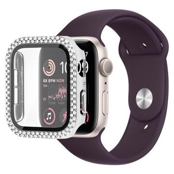 Koristeellinen Tekojalokivi Apple Watch SE (2022)/SE/6/5/4 Kotelo Panssarilasi - 9H sella - 44mm - Hopea
