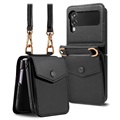 Ringke Folio Signature Samsung Galaxy Z Flip3 5G Nahkakotelo - Musta