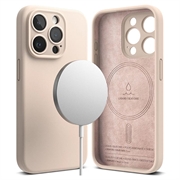 iPhone 15 Pro Ringke Liquid Silicone MagSafe Kotelo - Vaaleanpunaista Hiekkaa